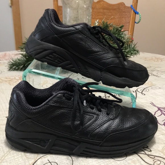black leather brooks shoes